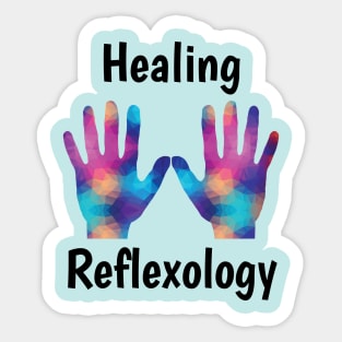 Healing Reflexology (black text) (hands) Sticker